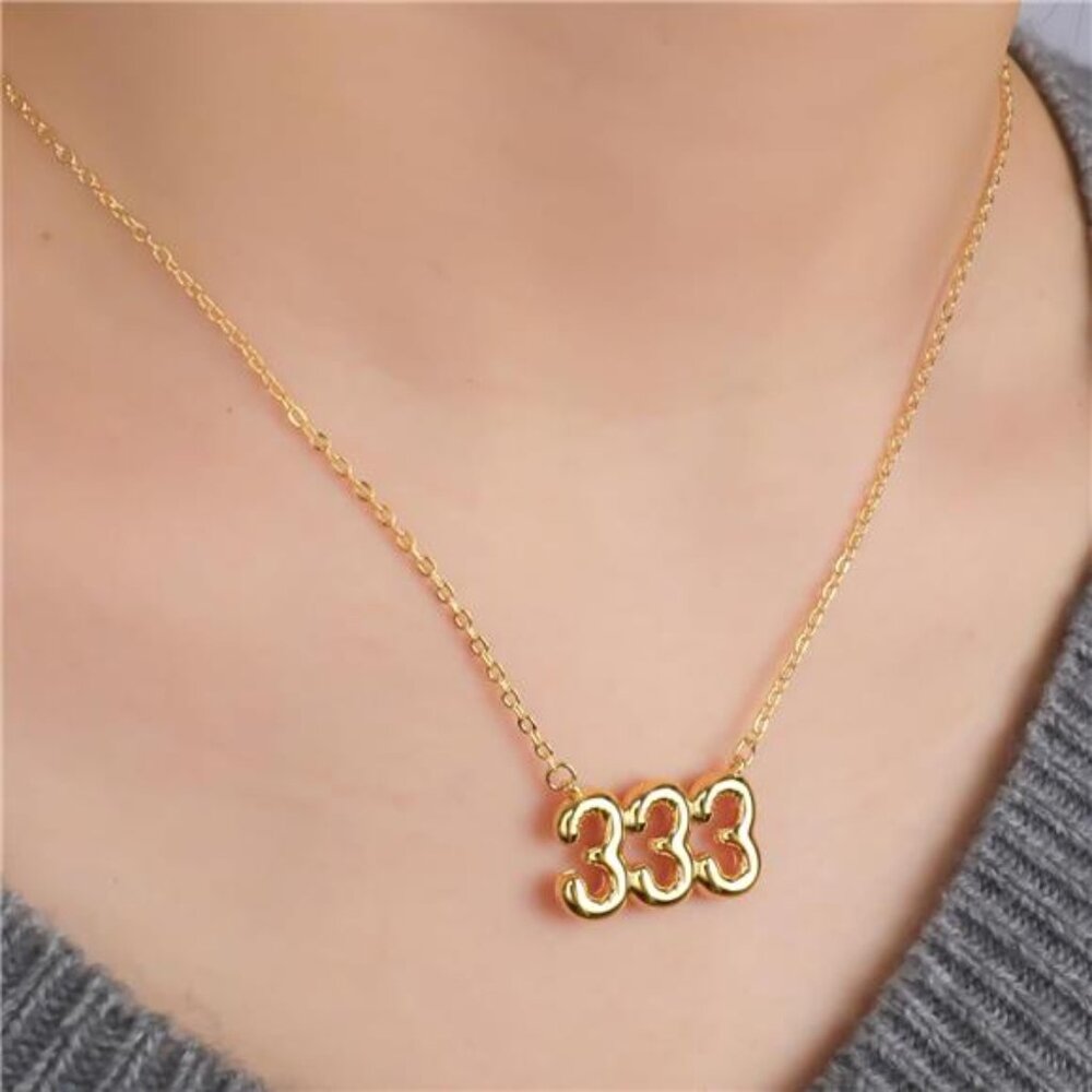 Angel Number 333 Necklace – Spiritual Bubble Pendant, Celestial Charm Jewelry